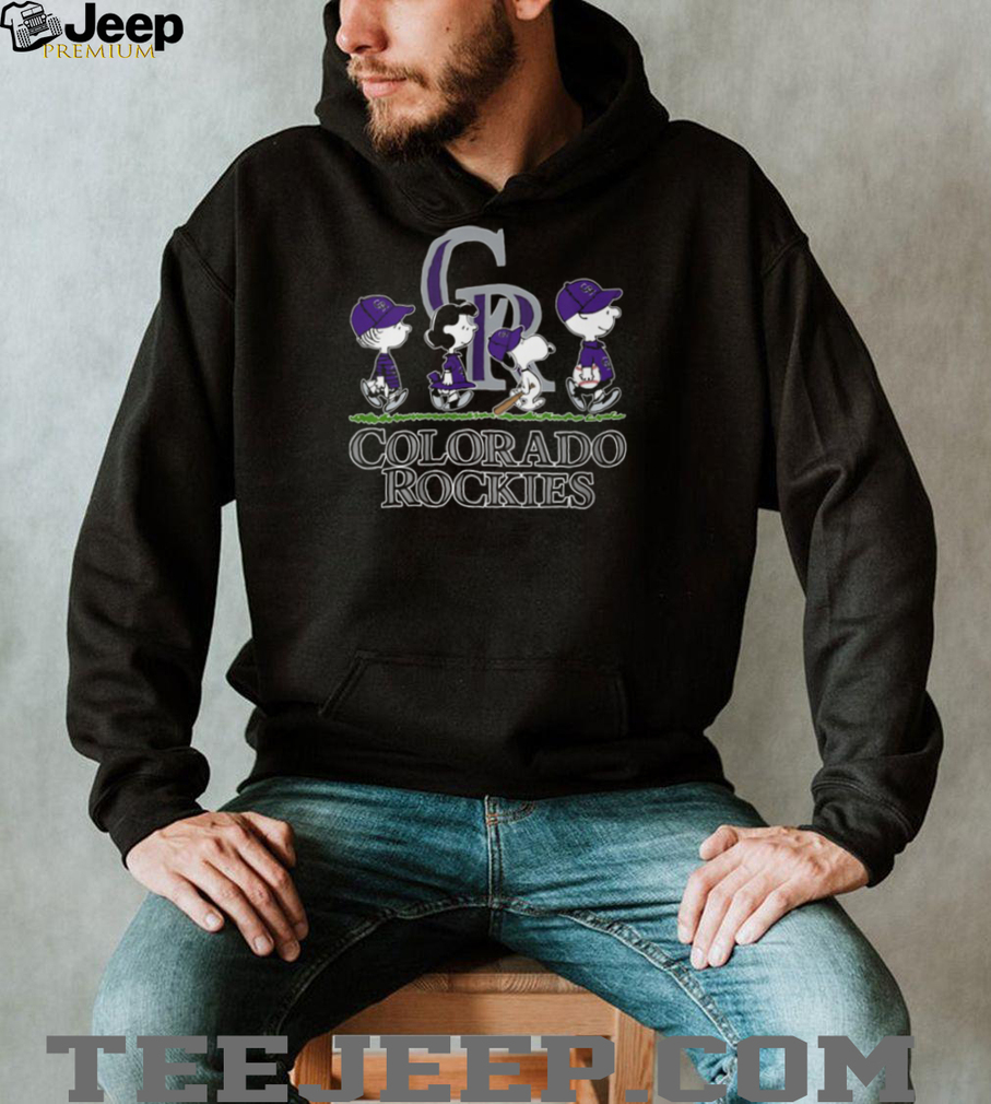 Colorado Rockies Charlie Brown Snoopy Lucy Linus Peanuts Baseball Walking Team T Shirt Colorado Rockies Charlie Brown Snoopy Lucy Linus Peanuts Baseball Walking Team T Shirt