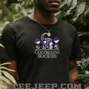 Colorado Rockies Charlie Brown Snoopy Lucy Linus Peanuts Baseball Walking Team T Shirt
