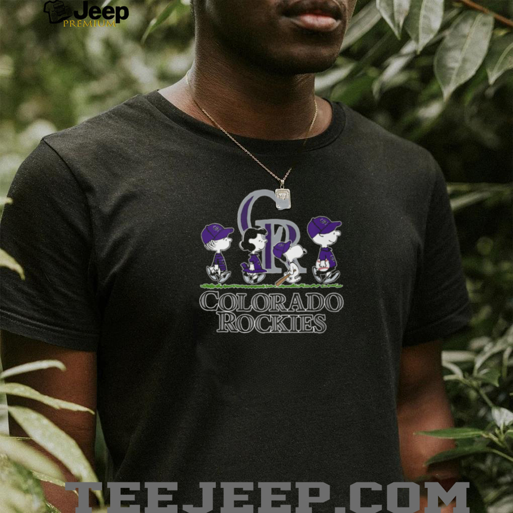 Colorado Rockies Charlie Brown Snoopy Lucy Linus Peanuts Baseball Walking Team T Shirt Colorado Rockies Charlie Brown Snoopy Lucy Linus Peanuts Baseball Walking Team T Shirt