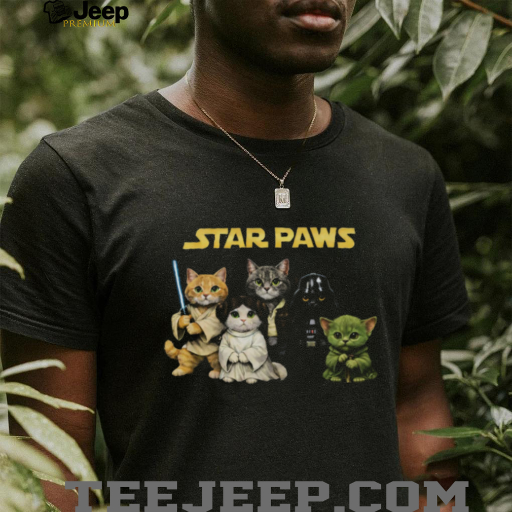 Cute Star Paws Cat Characters Sci Fi Movie Kitten Parody T Shirt Cute Star Paws Cat Characters Sci Fi Movie Kitten Parody T Shirt