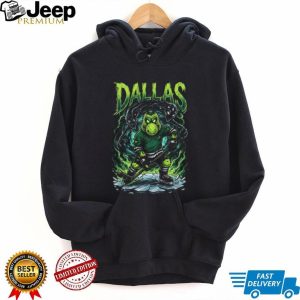 Dallas Hockey Alien Monster Mascot Ice Skating Graphic T Shirt