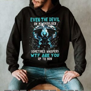 Dark Fantasy Devil On My Shoulder Blue Lightning Graphic T Shirt