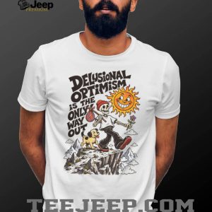 Delusional Optimism Skeleton Traveler Retro Graphic T Shirt
