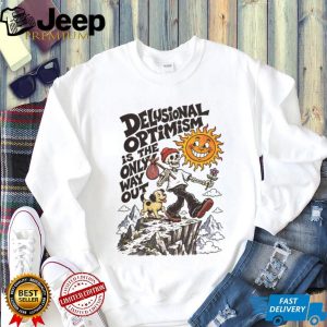 Delusional Optimism Skeleton Traveler Retro Graphic T Shirt