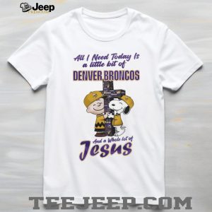 Denver Broncos Charlie Brown Snoopy Faith Jesus T Shirt