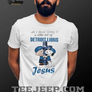 Detroit Lions Charlie Brown Snoopy Faith Jesus T Shirt