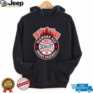 Diamond Ace Schlitt 31 Bronx Baseball Flaming Cards Shirt