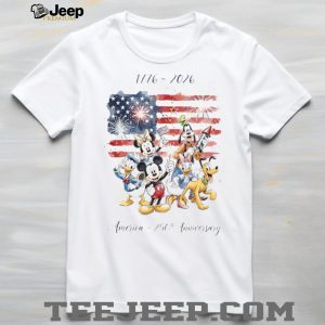 Disney Mickey Mouse And Friends US Flag America 250th Anniversary T Shirt