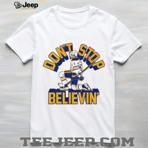 Don T Stop Believin Ice Hockey Player White Graphic Sports T Shirt