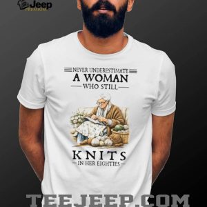 Eighty Year Old Woman Knitting Crafter Grandma T Shirt