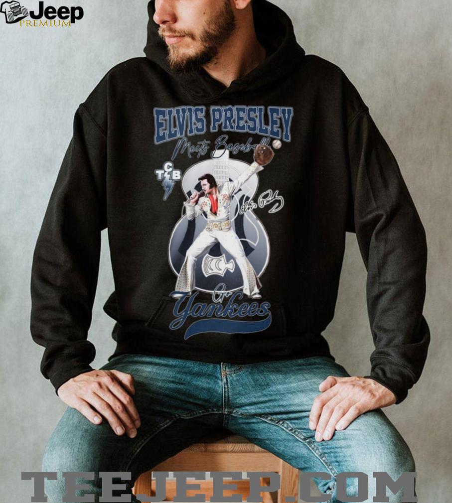 Elvis Presley Meets New York Baseball Go Yankees Graphic T Shirt Elvis Presley Meets New York Baseball Go Yankees Graphic T Shirt