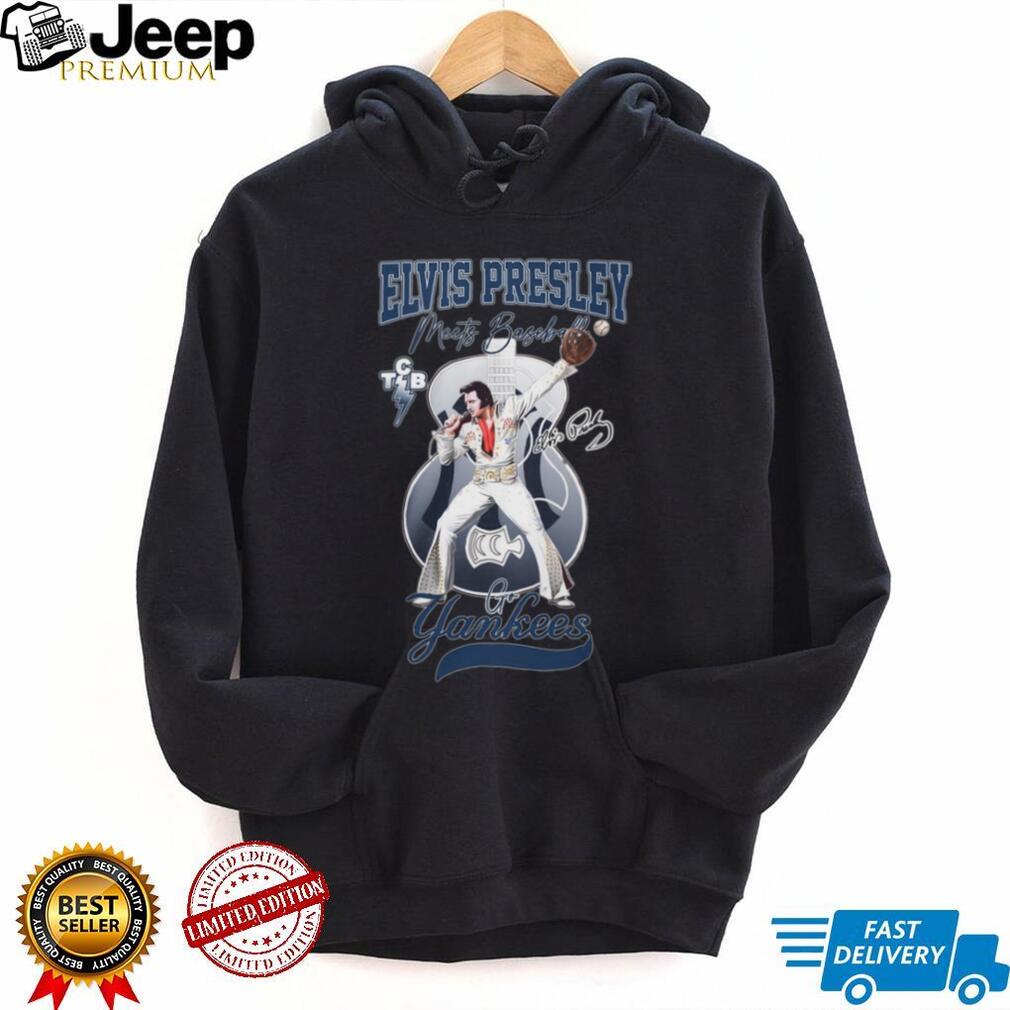Elvis Presley Meets New York Baseball Go Yankees Graphic T Shirt Elvis Presley Meets New York Baseball Go Yankees Graphic T Shirt