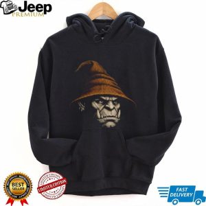 Fantasy Orc Orange Wizard Hat Magic RPG Gamer Halloween T Shirt