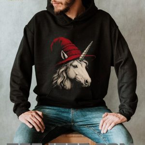 Fantasy Unicorn Red Wizard Hat Magic Creature Halloween T Shirt
