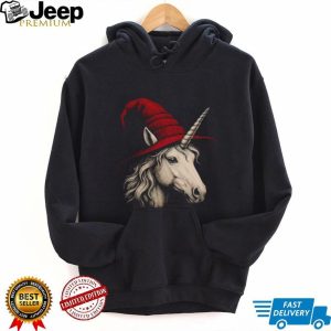 Fantasy Unicorn Red Wizard Hat Magic Creature Halloween T Shirt