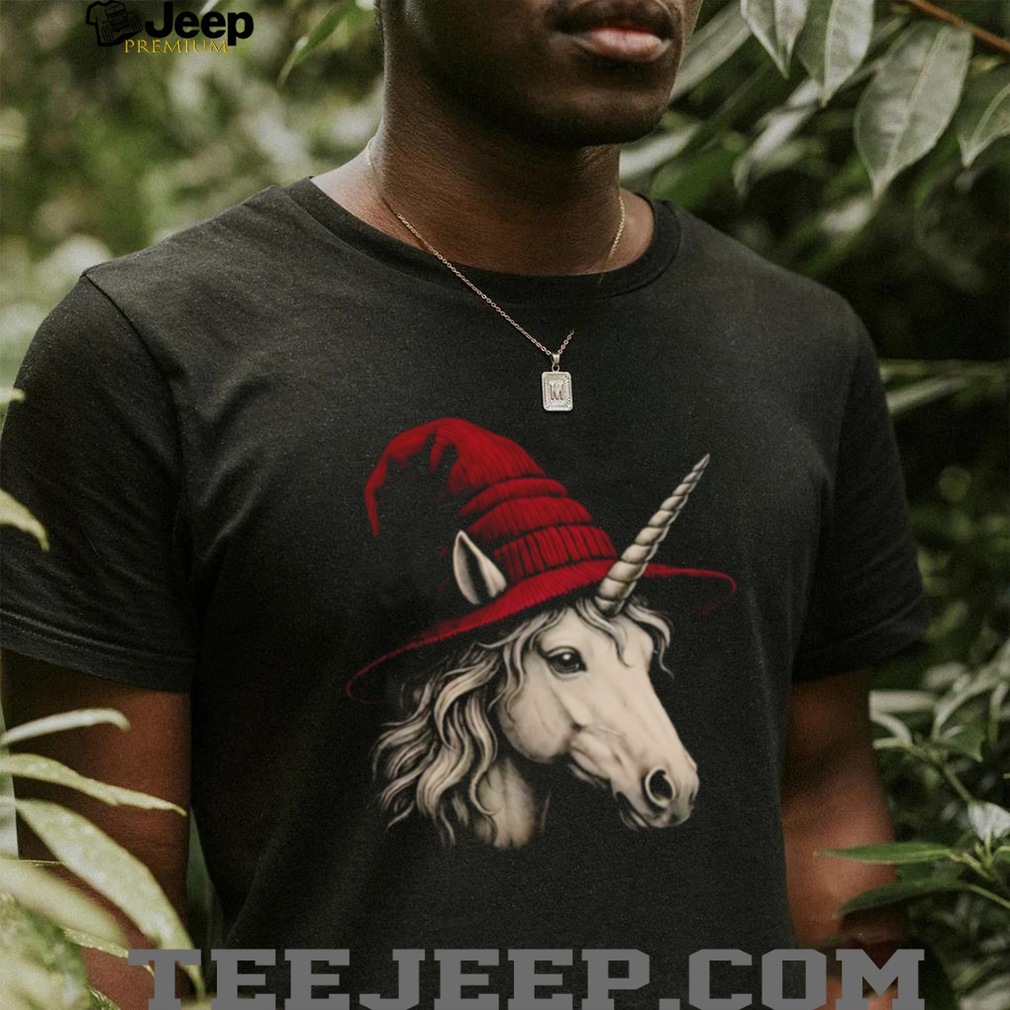 Fantasy Unicorn Red Wizard Hat Magic Creature Halloween T Shirt Fantasy Unicorn Red Wizard Hat Magic Creature Halloween T Shirt