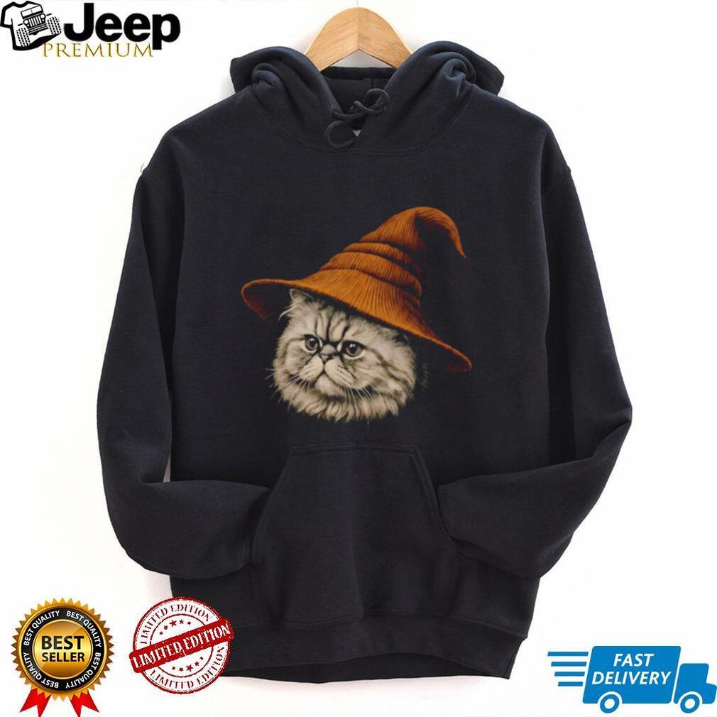 Fluffy Persian Cat Wizard Hat Magic Halloween Costume T Shirt Fluffy Persian Cat Wizard Hat Magic Halloween Costume T Shirt