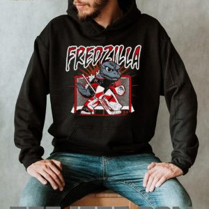 Fredzilla Hockey Goalie Godzilla Monster Sports Red Black T Shirt