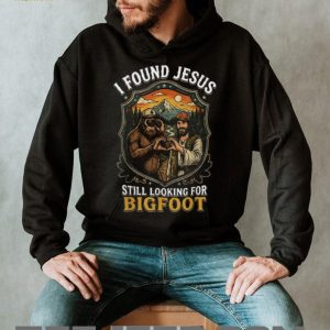 Funny Bigfoot And Jesus Hiking Forest Nature T Shirt