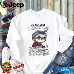 Funny Sloth Granny Covered In Awesome Sauce Grandma T Shirt