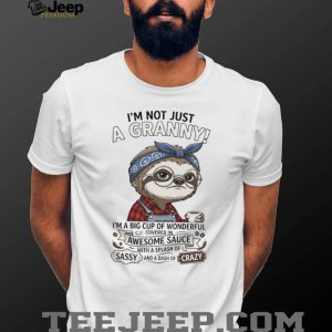Funny Sloth Granny Covered In Awesome Sauce Grandma T Shirt