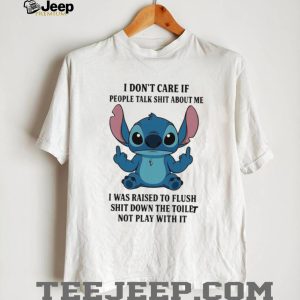 Funny Stitch Middle Finger Don't Care Sarcastic Attitude T Shirt