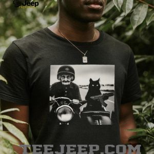 Gangster Grandma and Cat with Rifle Sidecar Vintage T Shirt