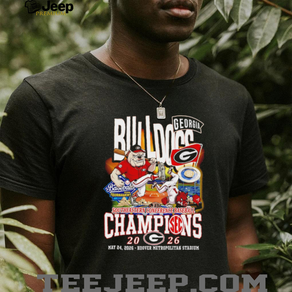 Georgia Bulldogs 2026 SEC Baseball Champions Mascot T Shirt Georgia Bulldogs 2026 SEC Baseball Champions Mascot T Shirt