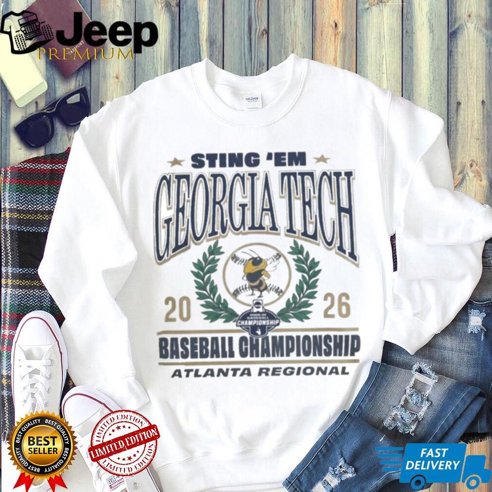 Georgia Tech Yellow Jackets Baseball Atlanta Regional Laurel Wreath Shirt Georgia Tech Yellow Jackets Baseball Atlanta Regional Laurel Wreath Shirt