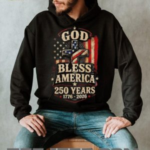 God Bless America 250 Years Patriotic Cross T Shirt