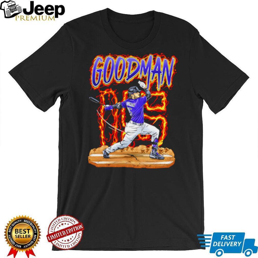 Goodman 15 Baseball Batter Flame T Shirt Goodman 15 Baseball Batter Flame T Shirt