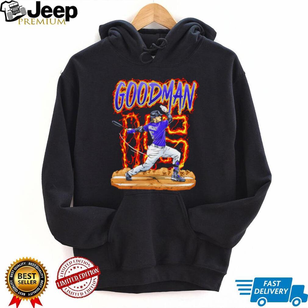 Goodman 15 Baseball Batter Flame T Shirt Goodman 15 Baseball Batter Flame T Shirt