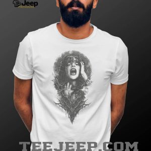 Gothic Horror Screaming Woman Thorn Crown Dark Art T Shirt