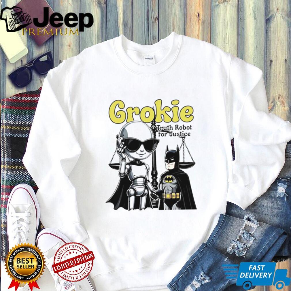 Grokie Truth Robot For Justice Batman Parody T Shirt Grokie Truth Robot For Justice Batman Parody T Shirt