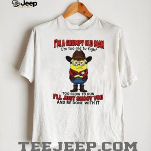 Grumpy Old Man Cowboy Minion Too Slow To Run Shoot T Shirt
