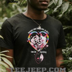 Hazbin Hotel Love In Hell Rainbow Heart Quote Graphic T Shirt