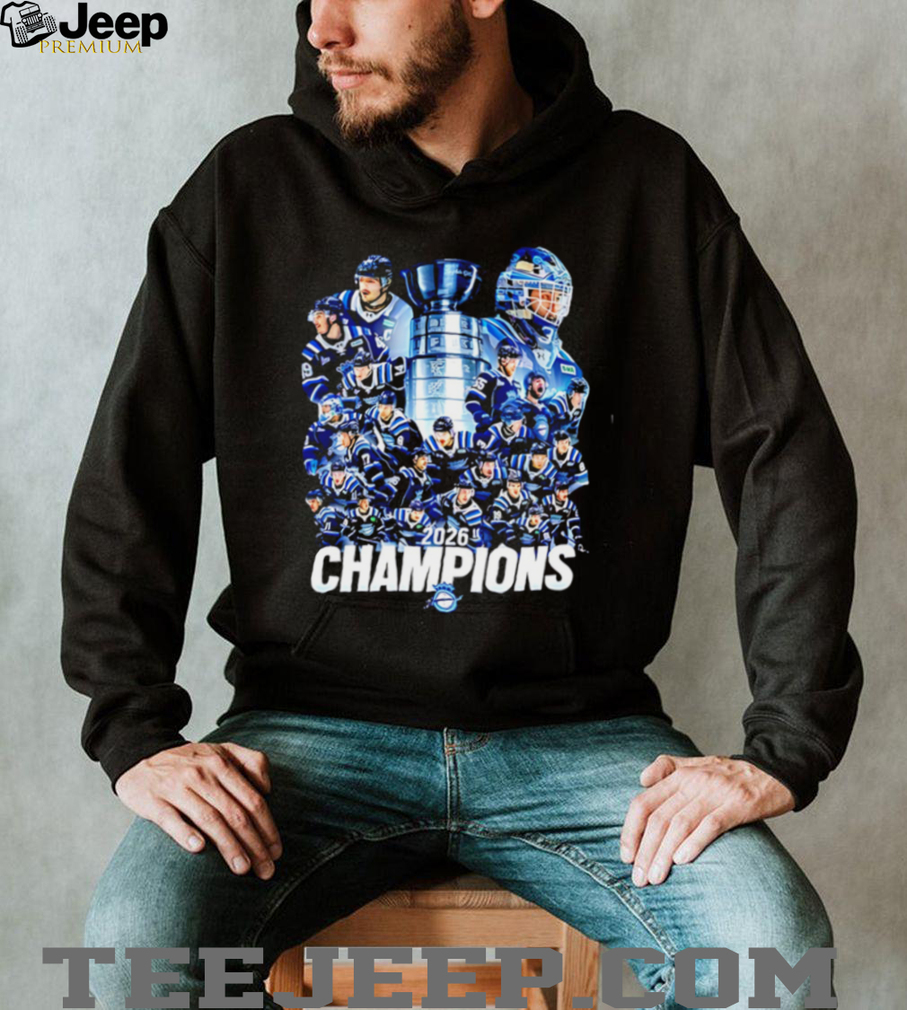 Hockey Champions 2026 Ice Trophy Team Graphic T Shirt Hockey Champions 2026 Ice Trophy Team Graphic T Shirt