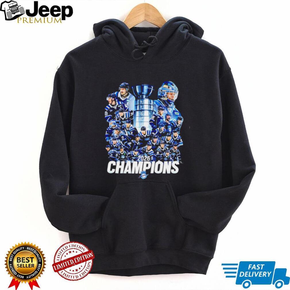 Hockey Champions 2026 Ice Trophy Team Graphic T Shirt Hockey Champions 2026 Ice Trophy Team Graphic T Shirt