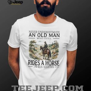 Horse Riding Old Man in His Sixties Cowboy Graphic T Shirt