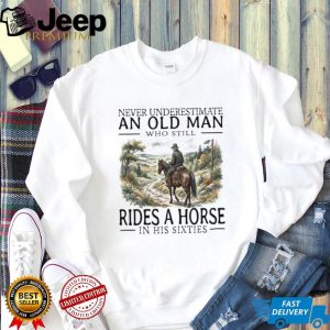 Horse Riding Old Man in His Sixties Cowboy Graphic T Shirt