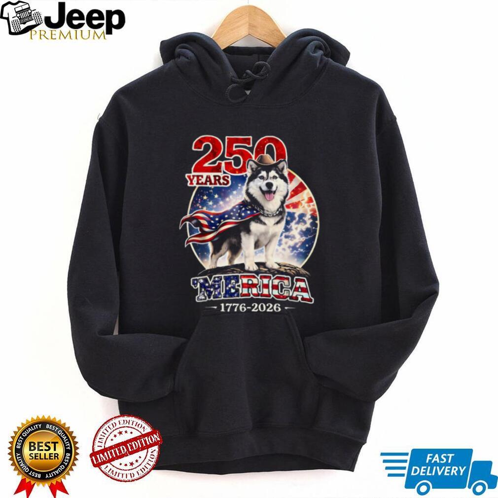 Husky Dog 250 Years Merica Patriotic Flag Cape T Shirt Husky Dog 250 Years Merica Patriotic Flag Cape T Shirt