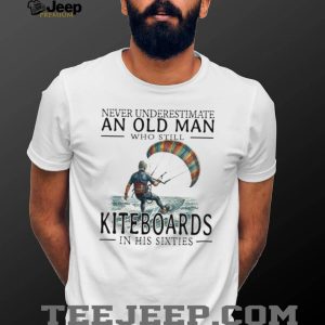 Kiteboarding Surfer Old Man in His Sixties Water Sports T Shirt