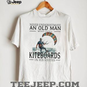 Kiteboarding Surfer Old Man in His Sixties Water Sports T Shirt