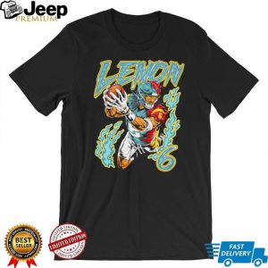 Lemon 6 Football Player Flame Neon Athletic T Shirt