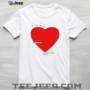 Live Fast Eat Ass Heart Graphic T Shirt Edgy Y2K Aesthetic T Shirt