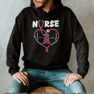 Los Angeles Angels Baseball Nurse Heart Stethoscope Medical Worker Red T Shirt