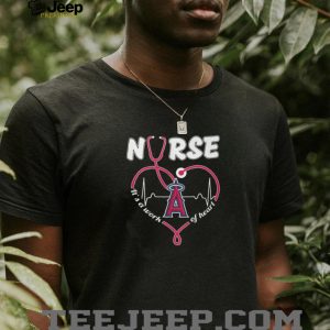 Los Angeles Angels Baseball Nurse Heart Stethoscope Medical Worker Red T Shirt