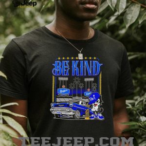 Los Angeles Dodgers Be Kind Vintage Blue Car T Shirt