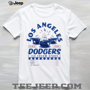 Los Angeles Dodgers Ice Cream Stand Retro Baseball Graphic T Shirt