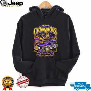Los Angeles Lakers 3 Peat NBA Champions Car T Shirt